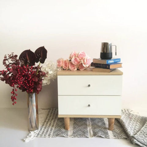 Multi-Drawer Box Design Solid Wood Bedside Table | Bedroom Nightstand – Oakvello