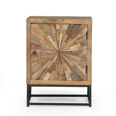 2-Door Distressed Accent Storage Cabinet | Solid Wood Sideboard – Oakvello