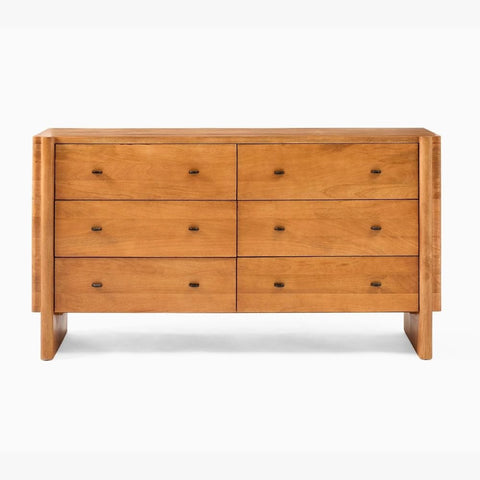 Otto Solid Wood 6-Drawer Dresser | Bedroom Storage Chest – Oakvello