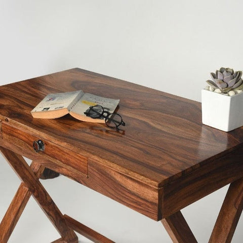 Viha Solid Mango Wood Study Table | Home Office Writing Desk – Oakvello
