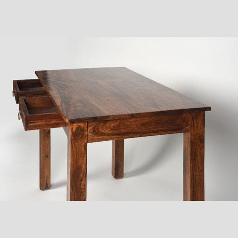 2-Drawer Solid Mango Wood Study Desk | Home Office Writing Table – Oakvello