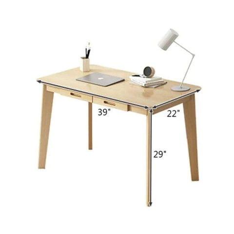Solid Wood Study Table with Drawer Storage | Home Office Writing Desk – Oakvello