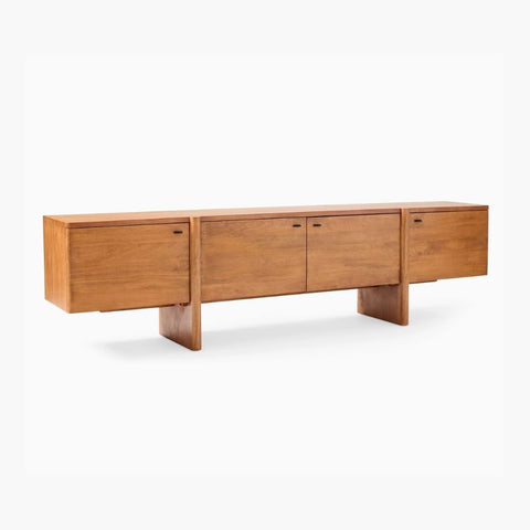 Otto Solid Wood Media Console Table | TV Stand & Living Room Storage – Oakvello