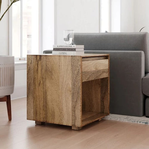 Solid Wood Side Table | Living Room Accent Furniture – Oakvello