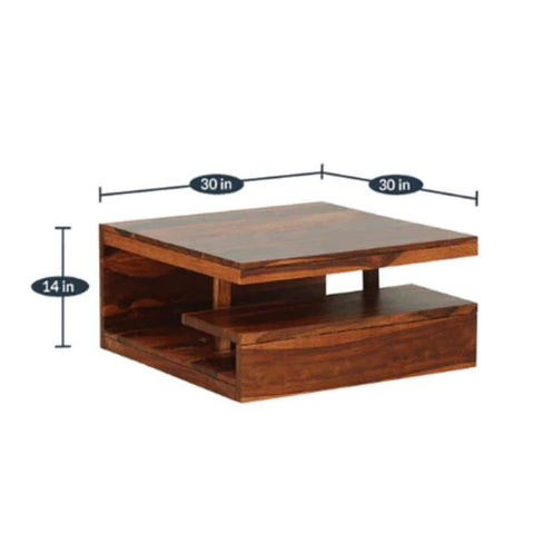 Solid Sheesham Wood Coffee Table | Living Room Centre Table – Oakvello