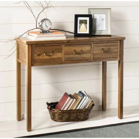 Oak Finish Solid Wood Console Table | Entryway & Hallway Furniture – Oakvello