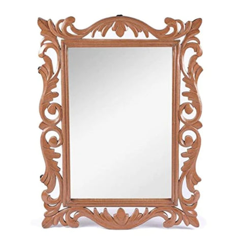 60x45cm Handcrafted Solid Wood Wall Mirror | Living Room & Bathroom Decor – Oakvello