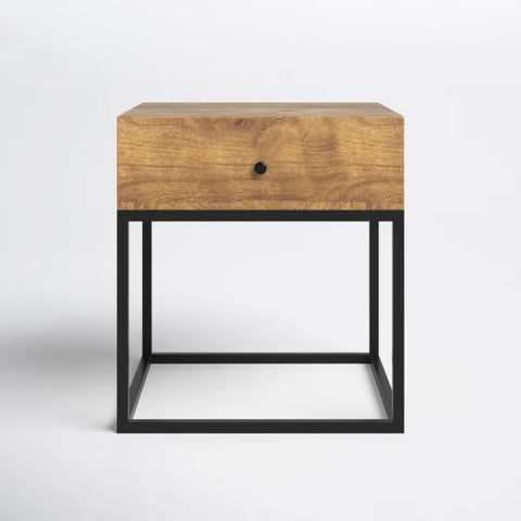 Solid Wood End Table with Storage | Living Room Side Table – Oakvello