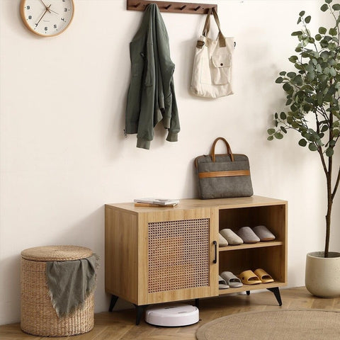 Modern Solid Wood Shoe Storage Cabinet | Entryway Hallway Furniture – Oakvello