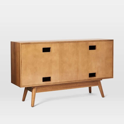 Mid-Century Narrow Solid Wood Media Console Table | TV Stand – Oakvello