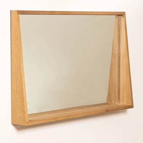 Nurah 50x80cm Rectangular Wall Mirror with Shelf | Bedroom & Hallway Decor – Oakvello