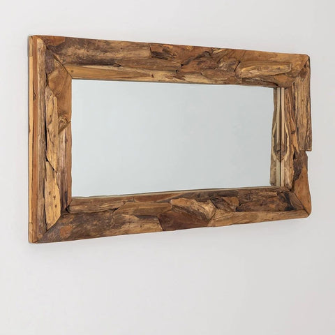Rectangular Solid Wood Wall Mirror | Bedroom & Living Room Decor – Oakvello