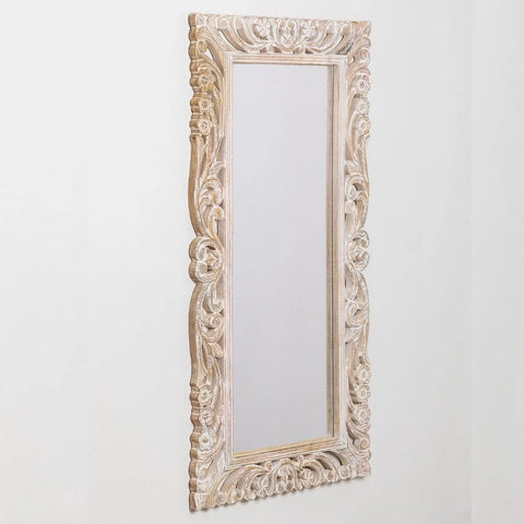 Zargor Rectangular Solid Mango Wood Wall Mirror | Bedroom & Living Room Decor – Oakvello