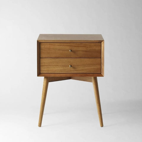 Mid-Century Solid Wood Bedside Table | Retro Bedroom Nightstand – Oakvello