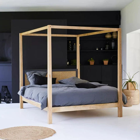 Retreat Solid Wood Four-Poster Bed | Statement Bedroom Furniture – Oakvello
