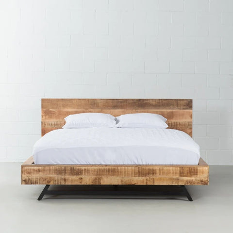 Solid Mango Wood Bed | Natural Hardwood Bedroom Furniture – Oakvello