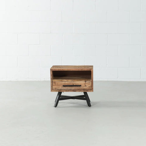Solid Mango Wood Bedside Table | Natural Finish Bedroom Nightstand – Oakvello