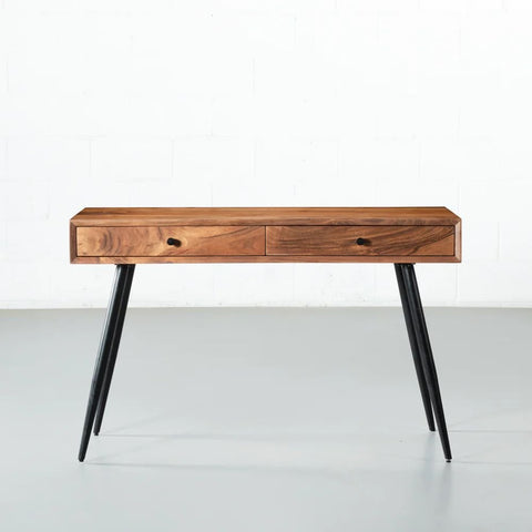 Natural Solid Acacia Wood Desk | Home Office Writing Table – Oakvello