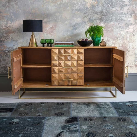Solid Wood Sideboard | Classic Living Room Storage Cabinet – Oakvello