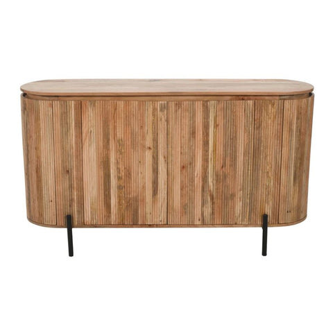 Jodhpuri Solid Wood Sideboard with Metal Legs | Modern Living Room Storage – Oakvello