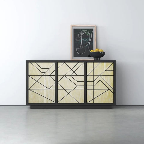 Ajmeri Bone Inlay Sideboard | Artisan Handcrafted Living Room Storage – Oakvello