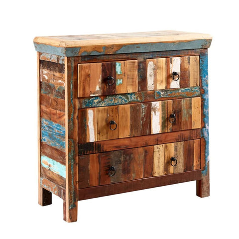 Reclaimed Boat Wood 4-Drawer Chest | Eco-Friendly Bedroom Storage – Oakvello