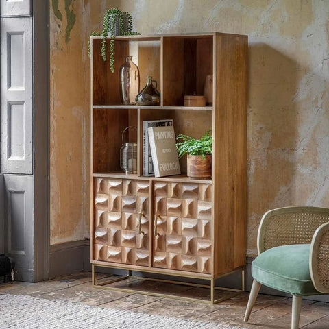 Solid Wood Shelving Unit | Living Room Display & Storage Furniture – Oakvello
