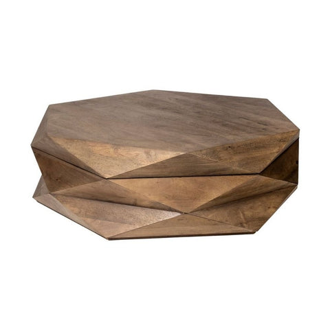 Croco Solid Wood Coffee Table | Textured Living Room Centre Table – Oakvello