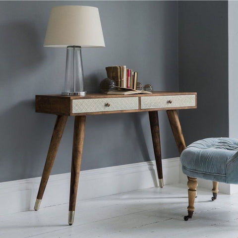 Ajmer Solid Wood Study Table | Handcrafted Writing Desk – Oakvello