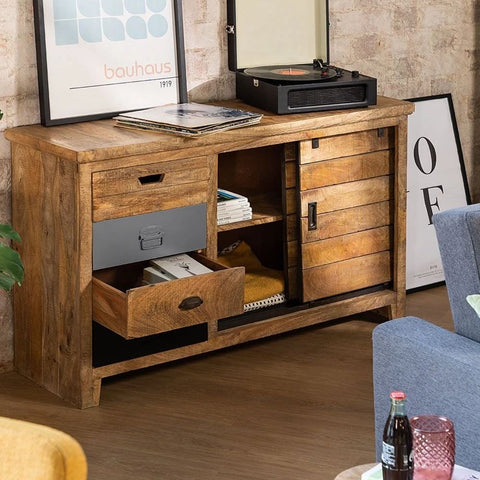 Ahdri Solid Wood Sideboard | Living Room Storage Cabinet – Oakvello