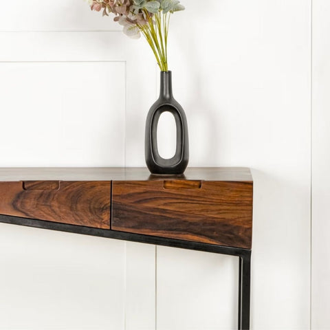 Solid Wood Console Table | Natural Hardwood Entryway Furniture – Oakvello
