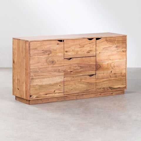 Tasmani Acacia Wood Sideboard | Solid Hardwood Storage Cabinet – Oakvello