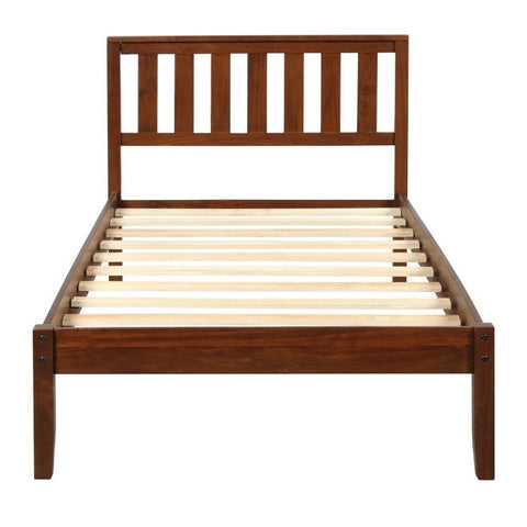 Solid Wood Bed with Headboard & Slat Support | Bedroom Furniture – Oakvello
