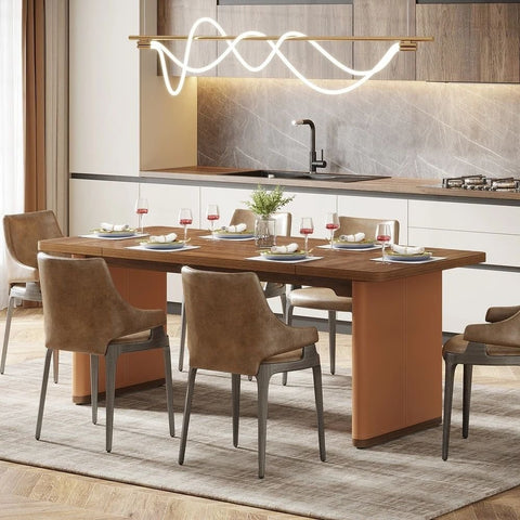 Rectangular Solid Wood Dining Table | Seats 4-6 | Kitchen & Dining Room Furniture – Oakvello