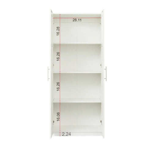 White Solid Wood 2-Door Wardrobe | Bedroom Storage Furniture – Oakvello