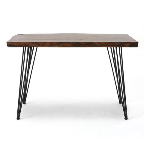 Natural & Black Solid Wood Dining Table | Two-Tone Kitchen Furniture – Oakvello