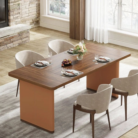 Rectangular Solid Wood Dining Table | Seats 4-6 | Kitchen & Dining Room Furniture – Oakvello