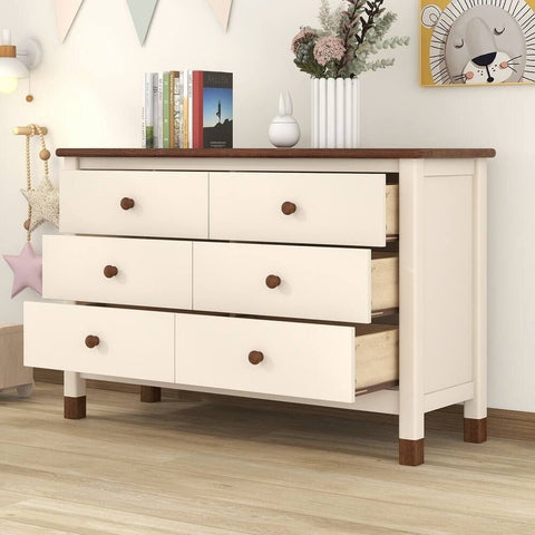 Solid Wood 6-Drawer Chest & Storage Cabinet | Bedroom Furniture – Oakvello