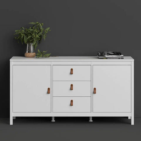 2-Door Sideboard with 3 Drawers | Solid Wood Storage Cabinet – Oakvello