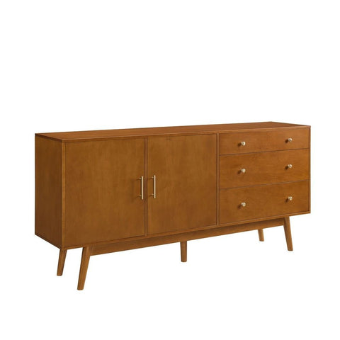 Mid-Century Modern Solid Wood Buffet Console | Living Room Storage – Oakvello