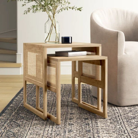 Solid Wood End Table with Storage | Living Room Accent Side Table – Oakvello