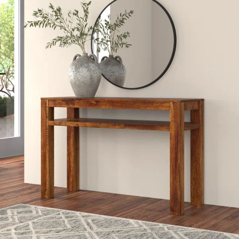 Jodhpuri Solid Wood Console Table | Handcrafted Heritage Entryway Furniture – Oakvello