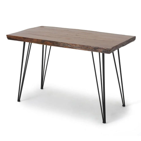 Natural & Black Solid Wood Dining Table | Two-Tone Kitchen Furniture – Oakvello