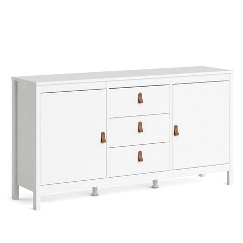 2-Door Sideboard with 3 Drawers | Solid Wood Storage Cabinet – Oakvello