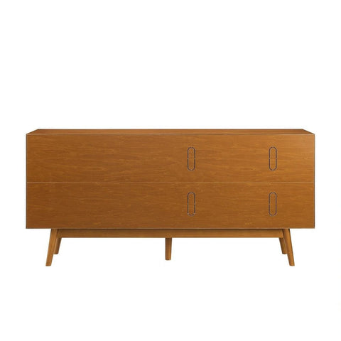 Mid-Century Modern Solid Wood Buffet Console | Living Room Storage – Oakvello