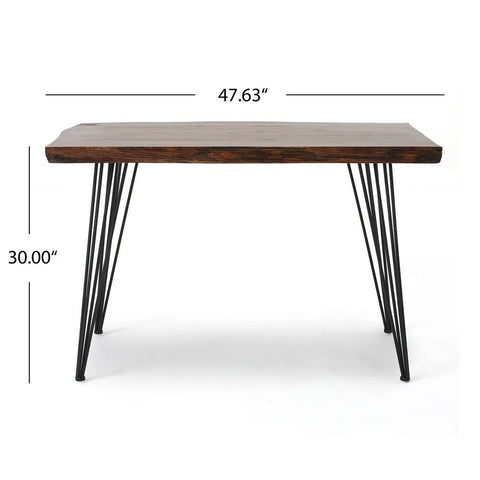 Natural & Black Solid Wood Dining Table | Two-Tone Kitchen Furniture – Oakvello