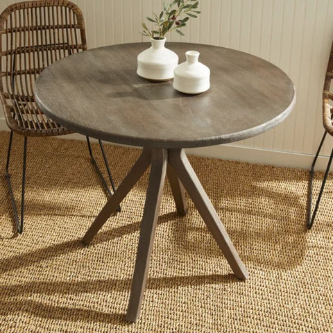 Brown Solid Wood Dining Table | Warm Hardwood Kitchen Furniture – Oakvello