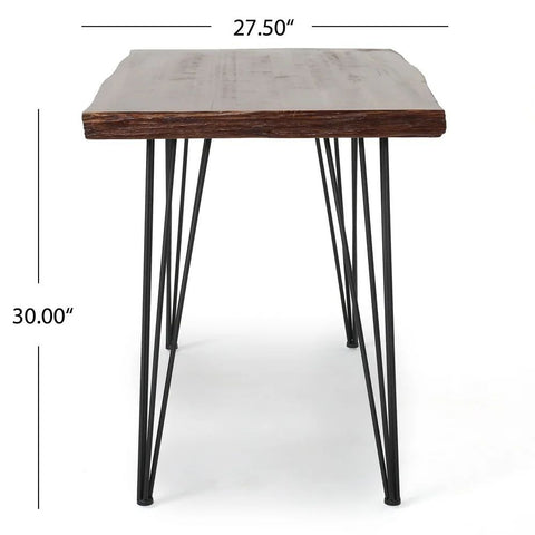 Natural & Black Solid Wood Dining Table | Two-Tone Kitchen Furniture – Oakvello