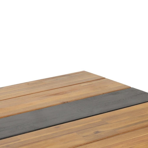 Teak & Black Solid Wood Dining Table | Two-Tone Kitchen Furniture – Oakvello