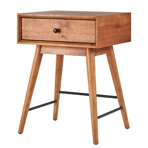 Solid Wood 1-Drawer End Table | Living Room Accent Side Table – Oakvello